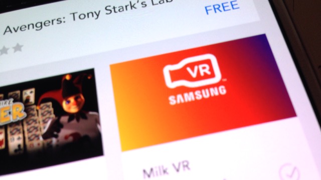 MilkVR app panel in Oculus Store